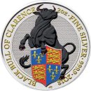 2 OZ Silber Queens Beasts Black Bull of Clarence 2018 mit...