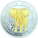 1 OZ Somalia Elephant 2004 gilded