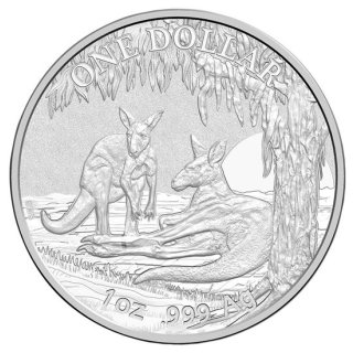 1 OZ silver Kangaroo 2018  in Caps