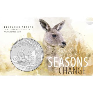 1 OZ silver Kangaroo 2018 in Coincard
