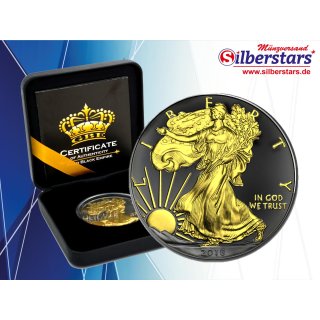 1 OZ Silber Eagle 2019 Gold Black Empire Edition