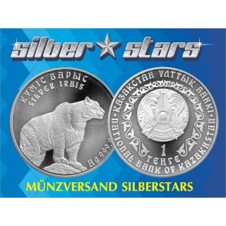 1 OZ Silber 2010 Schneeleopard 1 Tenge