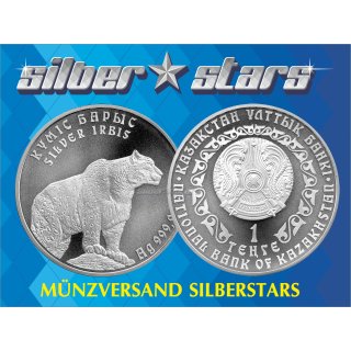 1 OZ Silver 2009 Snowleopard 1 Tenge