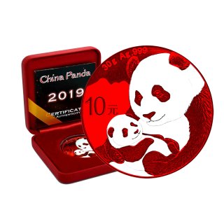 10 Yuan China Panda 2019 Space Red Edition in Box + CoA