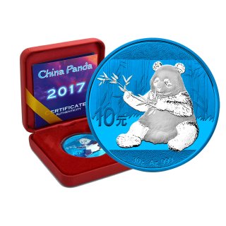 10 Yuan China Panda 2017 Space Blue Edition in Box + CoA