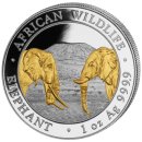 1 Unze Somalia Elefant 2020 gilded