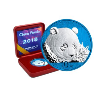 10 Yuan China Panda 2018 Space Blue Edition in Box + CoA