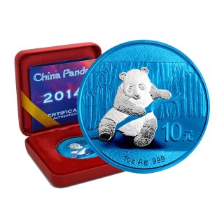 10 Yuan China Panda 2014 Space Blue Edition in Box + CoA