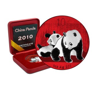 10 Yuan China Panda 2010 Space Red Edition in Box + CoA