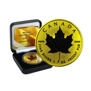 1 OZ Silber Maple Leaf 2020 Space Gold Edition