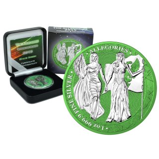 The Allegories 2019  Columbia &amp; Germania 1 oz 999 Silber Space Green Edition