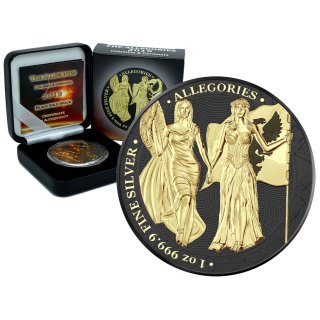The Allegories 2019  Columbia &amp; Germania 1 oz 999 Silber Black Gold Space Edition