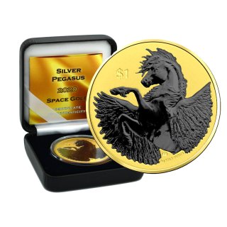 1 OZ Silber British Virgin Islands 2020 Pegasus Space Gold Edition