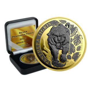 1 OZ Silber Laos 2020 Panthera Tigris Space Gold Edition