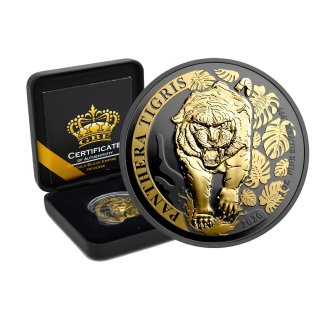 1 OZ Silber Laos 2020 Panthera Tigris Gold Black Empire Edition
