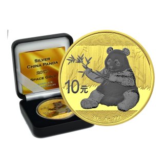 10 Yuan China Panda 2017 Space Gold Edition in Box + CoA