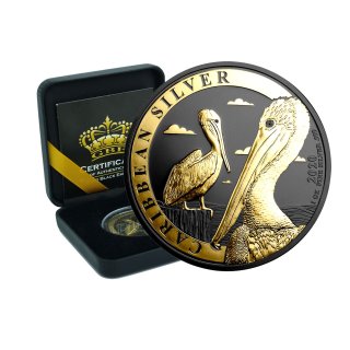 1 OZ Silber Barbados 2020 Pelican Gold Black Empire Edition