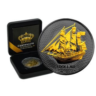 1 OZ Silber Cook Islands Bounty 2020  Gold Black Empire Edition