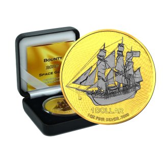 1 OZ Silber Cook Islands Bounty 2020   Space Gold Edition