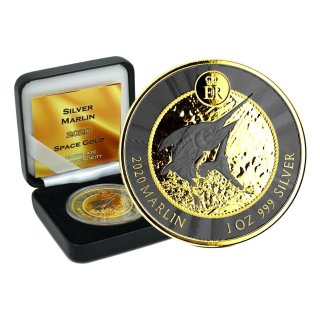 1 OZ Silber Cayman Island Marlin 2020  Space Gold Edition