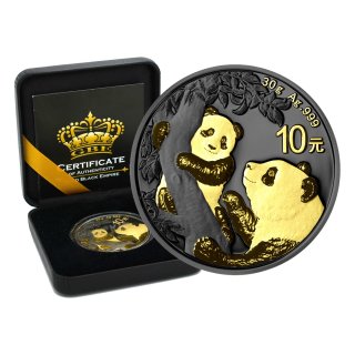 10 Yuan Silber China Panda 2021 Gold Black Empire Edition