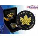 1 OZ Silber Maple Leaf 2021  Gold Black Empire Edition