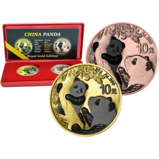 2 x 10 Yuan 2021 China Panda Royal Gold Edition