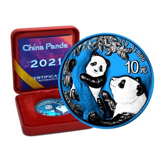 10 Yuan China Panda 2021 Space Blue Edition in Box + CoA