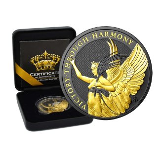 1 OZ Silber 2021 St. Helena 1 Dollar The Queens Virtues Victory Gold Black Empire Edition