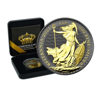 1 OZ Silber Britannia 2021 Gold Black Empire Edition