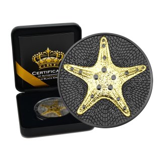 1 OZ Silber Cook Islands Silverstar 2021  Gold Black Empire Edition