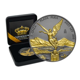1 OZ Silber Mexico Libertad  2021  Gold Black Empire Edition