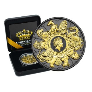 2 OZ Silber Queens Beasts Completer 2021 Gold Black Empire Edition