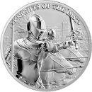 1 OZ Silber Malta 5 &euro; Knights Of The Past 2021 in Blister Coincard CoA