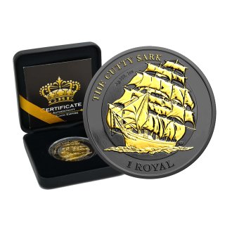 1 OZ Silber British Indian Territory 2021 Citty Sark Gold Black Empire Edition