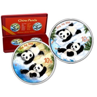 2 x 10 Yuan 2022 China Panda Summer Winter Set
