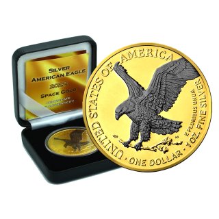 1 OZ Silber Eagle 2022 Space Gold Edition