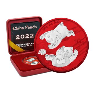10 Yuan China Panda 2022 Space Red Edition in Box + CoA