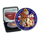 2 OZ Silber Royal Tudor Beasts Lion of England 2022 color...