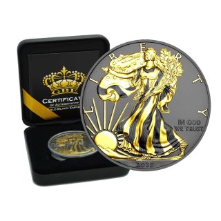 1 OZ Silber Eagle 2020 Gold Black Empire Edition