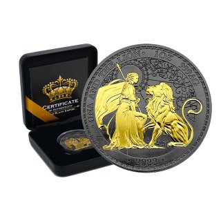 1 OZ Silber Saint Helena Una &amp; The Lion 2022  Gold Black Empire Edition