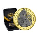2 OZ Silber Royal Tudor Beasts Lion of England 2022 Gold...