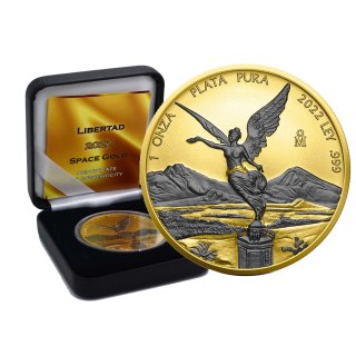 1 OZ Silber Mexico Libertad 2022 Space Gold Edition