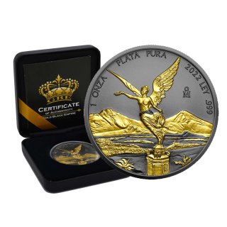 1 OZ Silber Mexico Libertad  2022 Gold Black Empire Edition