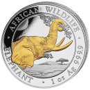 1 Unze Somalia Elefant 2023  gilded