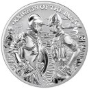 1 OZ Silber Malta 5 &euro; Knights Of The Past 2022 in Blister Coincard CoA