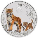 1 OZ Silver Tiger 2022 Lunar III colored