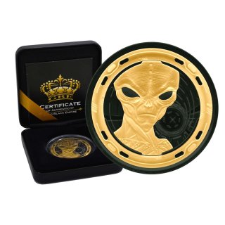 1 OZ Silber Alien 2022 Ghana Gold Black Empire Edition