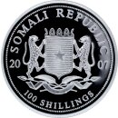 1 OZ  Somalia Elephant 2007 proof gilded