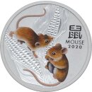 1 OZ Silver Mouse 2020 Lunar III colored